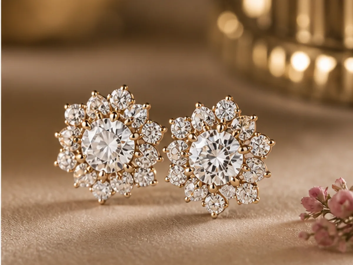 Diamond Studs card on the Ananya Jewels showroom experience by Trootlabs.