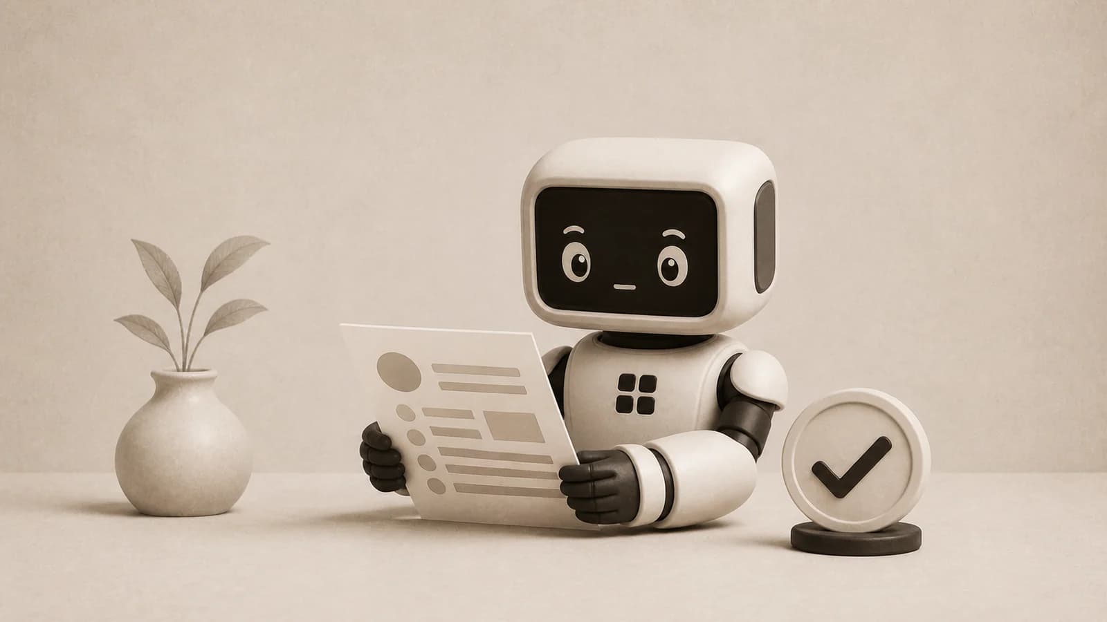 Ledger reviewing an approved invoice beside an approval token
