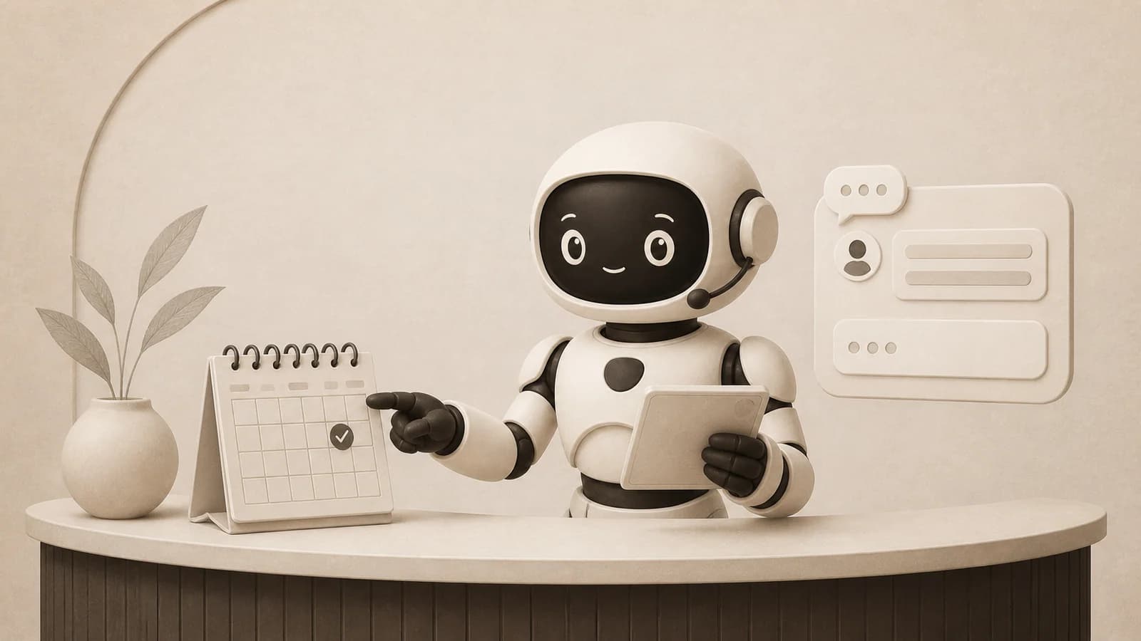 Orbit confirming an appointment while the customer conversation remains active