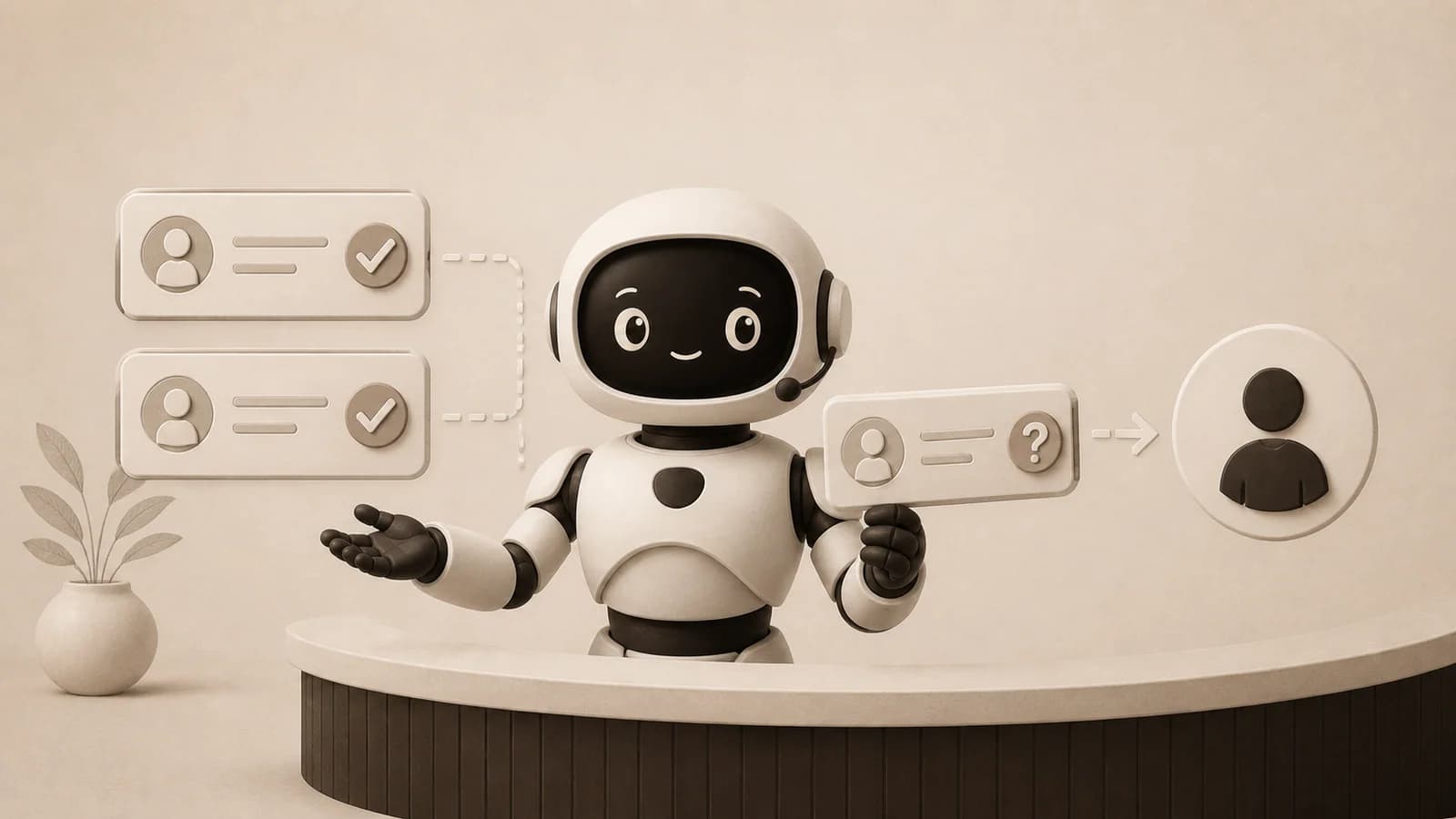 Orbit routing an uncertain conversation to a human after resolving routine requests