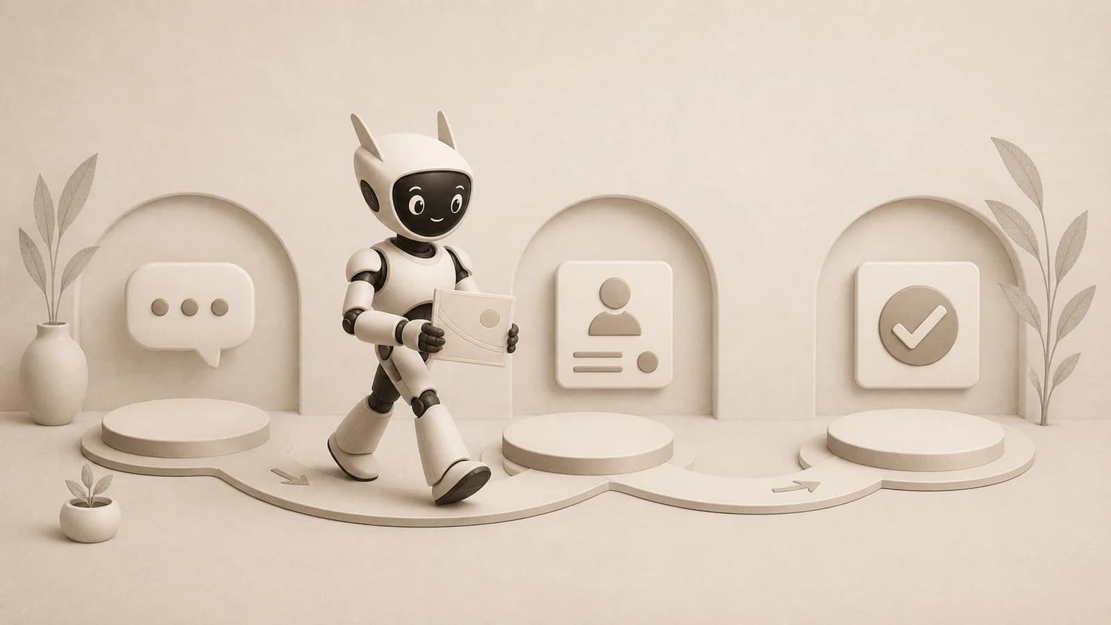 Relay carrying a customer lead through a three-stage opportunity path